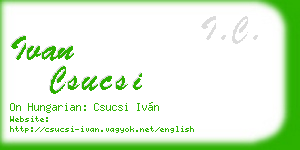 ivan csucsi business card