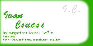 ivan csucsi business card